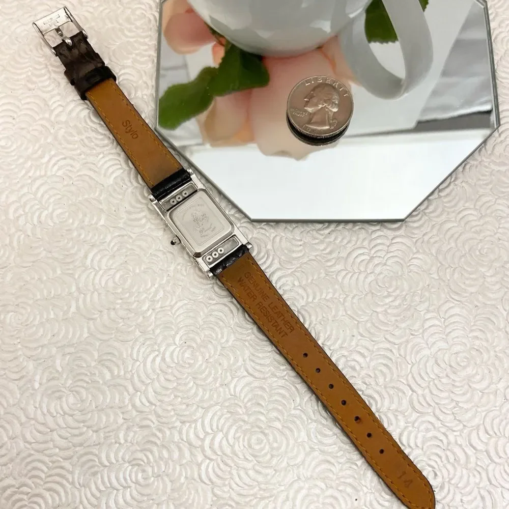 Pearl Rhinestone Embellished Art Deco Style Tank Watch with 